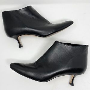Manolo Blahnik Black Leather Ankle Booties